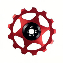 13T Aluminium Alloy Bicycle Rear Derailleur Pulley Wheel for Mountain Road Bikes Red