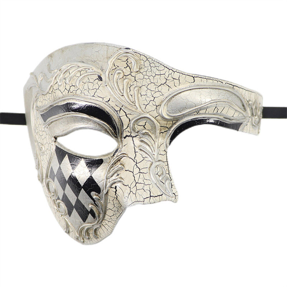 Masquerade Mask Venetians Mask Plastic Mardi Gras Mask-Silver 7627001426535
