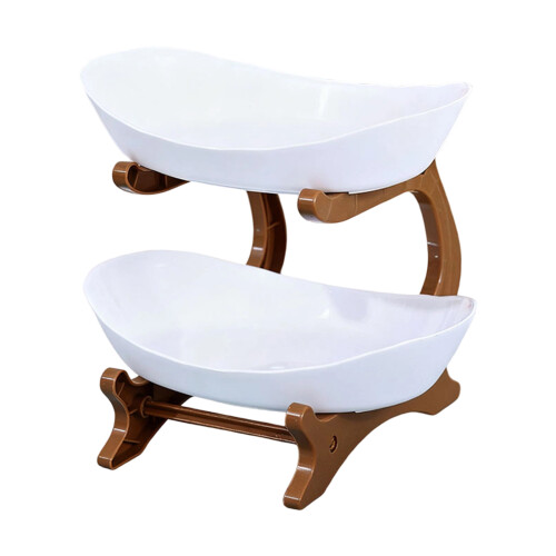 Serving Stand For Treats Appetizers Quick Assembly-white brown