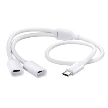 Type C Splitter Charging Cable For Solar Security Camera-White
