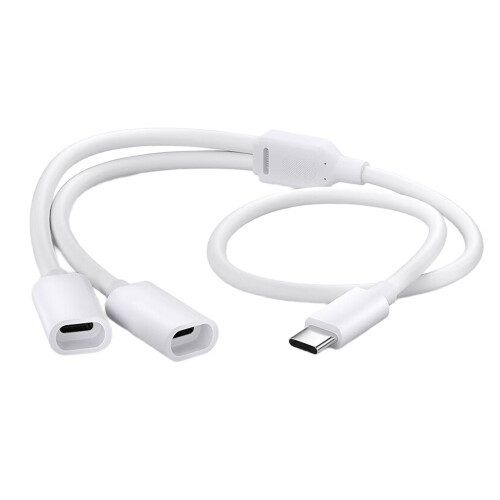 Type C Splitter Charging Cable For Solar Security Camera-White