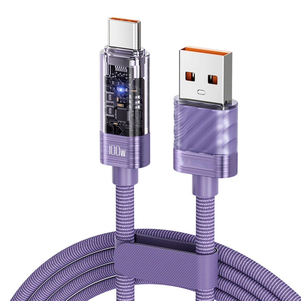 Fast Speed 100W Usb To Usb Charging Wire Clear Auto- 2M Purple 7627001429604