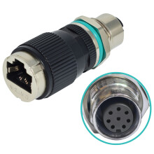 Heavy Duty 12mm 8Pin A type-8P female connector straight head