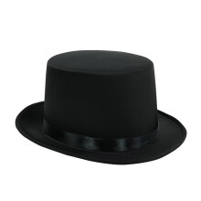 Magicians Style Top Hat Practical Polyester Cosplay-Black