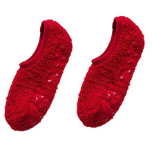 Grip Fuzzy Socks for Women Thick Warm Slipper Socks Soft-Red