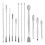Kit de 12 Spatules de Laboratoire en Acier Inoxydable à Double Extrémité pour Réactifs 1