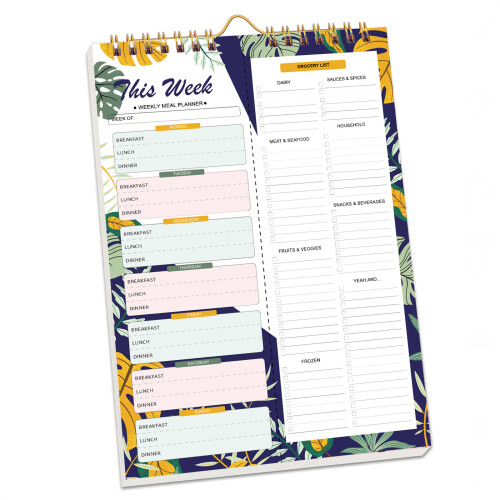 Spirals Meal Planning Pad Notebook Featuring Detachable-No. 2