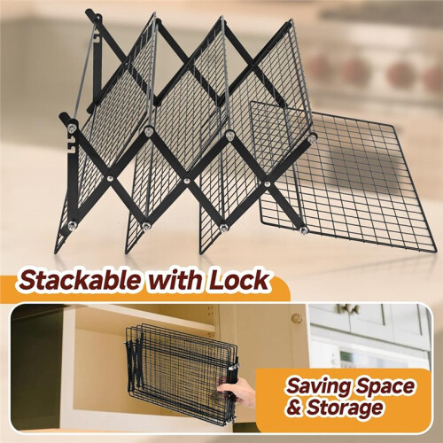 Outdoor Folding Storage Rack 4-Tier Foldable Cooling Rack with Adjustable Design for Baking Enthusiasts and Beginners