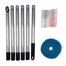 Laundry Line Support Outdoor Clothesline Stand Rod Stainless-6