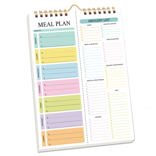 Meal Preparation Journal Notebook With Metal Spirals-No. 6