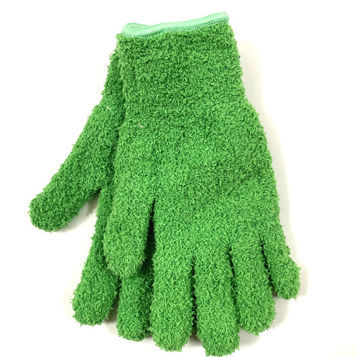 Gant d'époussetage réutilisable doux pour les- vert foncé