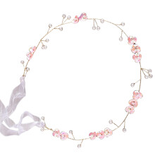 Bandeau Flexible en perles florales pour mariée,-Rose