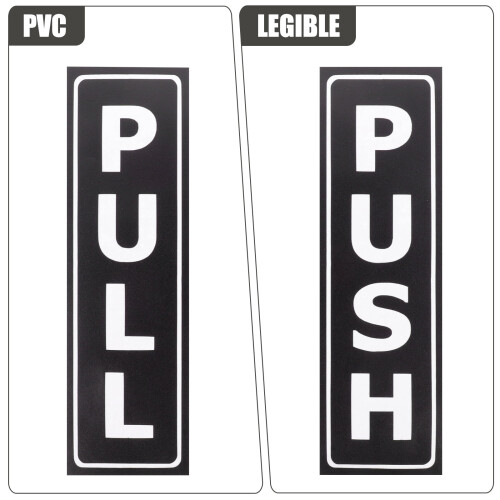 Adesivi per porte Push Pull in PVC nero, 6 paia 1