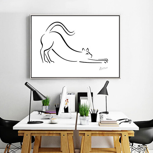 Picasso-inspirert lerretsbilde, moderne interiør 1