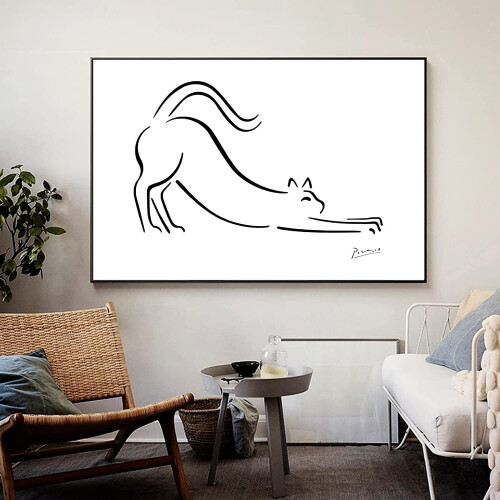 Picasso-inspirert lerretsbilde, moderne interiør 2
