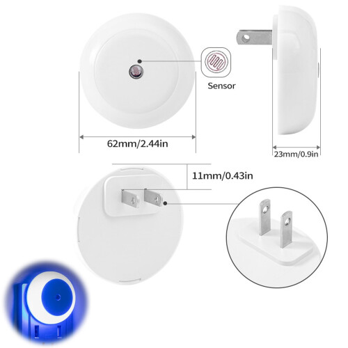 Luz noturna com sensor de luz e tomada (pacote com 2) 2