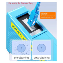 Fiber End Face Cleaning Box with 1 Replacement Core Cassette Fiber Wiping Tool Optical Fiber Cleaner SC/ST/FC/LC Green