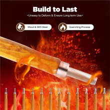 12 PCS Wood Carving Tools, Wood Carving Set, Carbon Steel Wood Hand Carving Tool for DIY Sculpture Carpenter