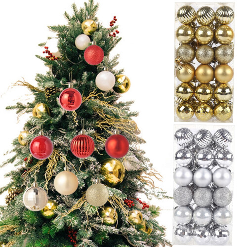 HEVIRGO Christmas Ornaments Grey 4cm 36pcs 1