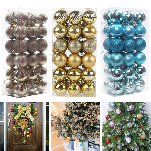 HEVIRGO Christmas Ornaments Grey 4cm 36pcs 2