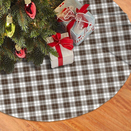 Kerstboomrok 48 inch bruin wit tartan 2