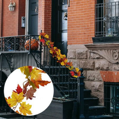 Artificial Maple Leaf Garland Fall Thanksgiving Decor 1