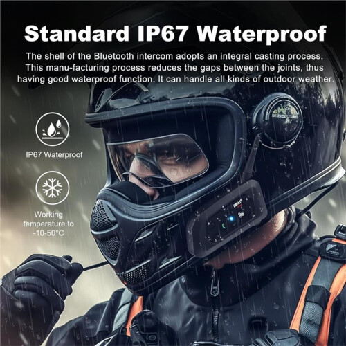 EJEAS V6 Pro Motorrad--Headset, 2-Fahrer-Intercom-Helmkommunikationssystem 2
