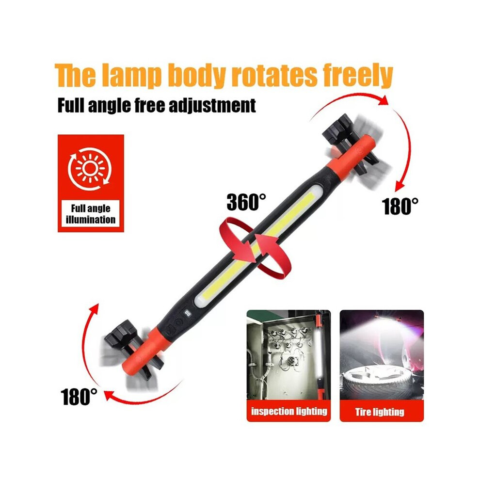 High Lumen Rechargeable Led Work For Car Emergency Repair,Magnetic Flash With Hooks,Portable Cob Flood Lamp Light 4713642579426