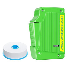 Fiber End Face Cleaning Box with 1 Replacement Core Cassette Fiber Wiping Tool Optical Fiber Cleaner SC/ST/FC/LC Green