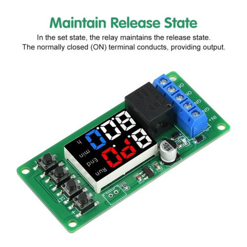 T2101 Digital Cycle Timer Relay Module  12V Dual-Mode Dual LED Display Single-Channel Programmable Delay Controller