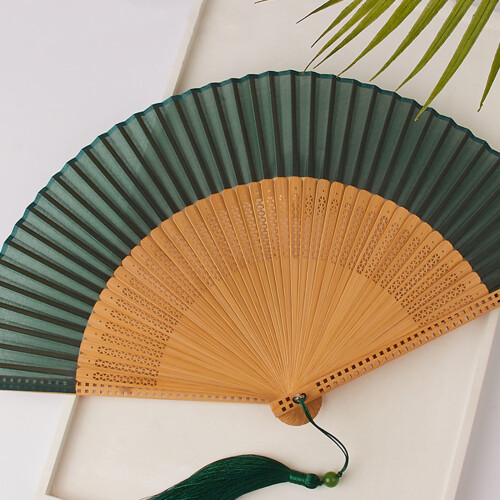 Folding Fan With Silk Design Excellent For Enhancing-7 2