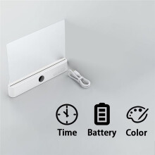 Luz de Lectura LED Blanca Inteligente, Caja de Tesoros con Luz para Libros, Luz de Lectura Plana LED Transparente Recargable con 3 Colores y