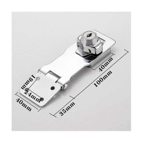 Keyed Hasp Latch Lock Twist Knob Locking Hasp for Small Doors Drawer Cabinets Plated 2