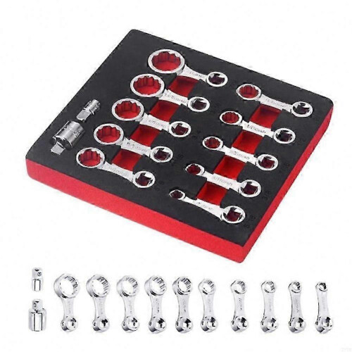 12-Piece 3/8" Torque Wrench Adapter Set with SAE 12-Point Box End Extensions 1