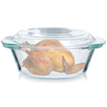 Fuente de vidrio apta para horno con tapa 1 l + 270 ml