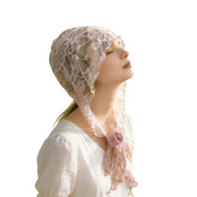 Delicate Hollow Out Head Scarf 2 Color Option Neckerchief-Pink