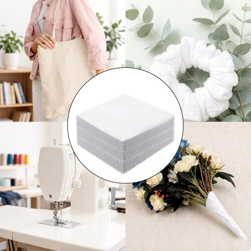 100Pcs 5 Inch White Cotton Fabric Squares Soft Materials For 1