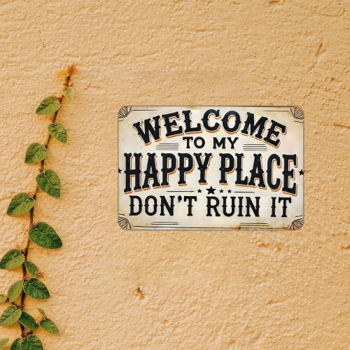 Panneau de bienvenue à Happy Place, décorations murales, panneau 1