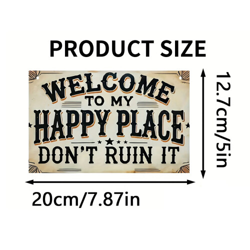 Panneau de bienvenue à Happy Place, décorations murales, panneau 2