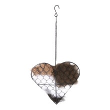 Handmade Alpaca Fiber Bird Nesting Heart, Birds Nests Material Holder, Winter Tree Shelter for Wild Bird