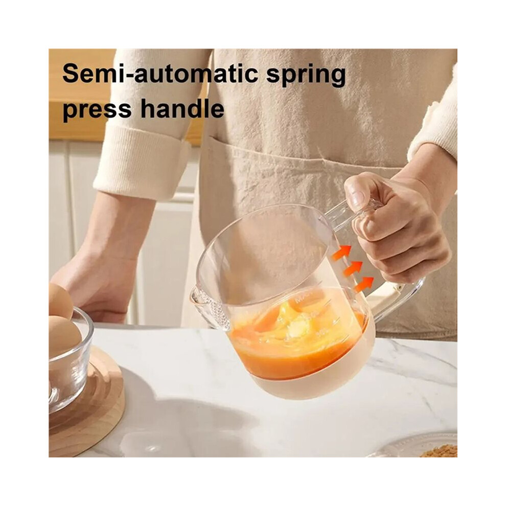 Salad Dressing Shaker Bottle: Manual Mixing Cup For Vinaigrette & Liquid (Egg Beater Function) 6031244120340