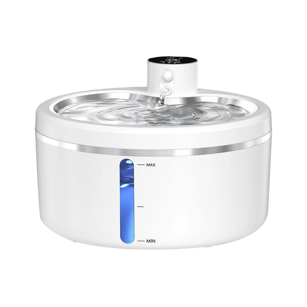 Wireless Cat Water Fountain 2.5L Pet Drinking Dispenser Sensor Auto Circulating Filter 4000Mah Led Display 6033987365385