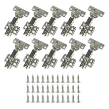 20 Pcs Hinges Cold Rolled Steel Hydraulic Cabinet Door Hinge Damper Buffer Soft Quiet Closing for All Cupboard Furniture