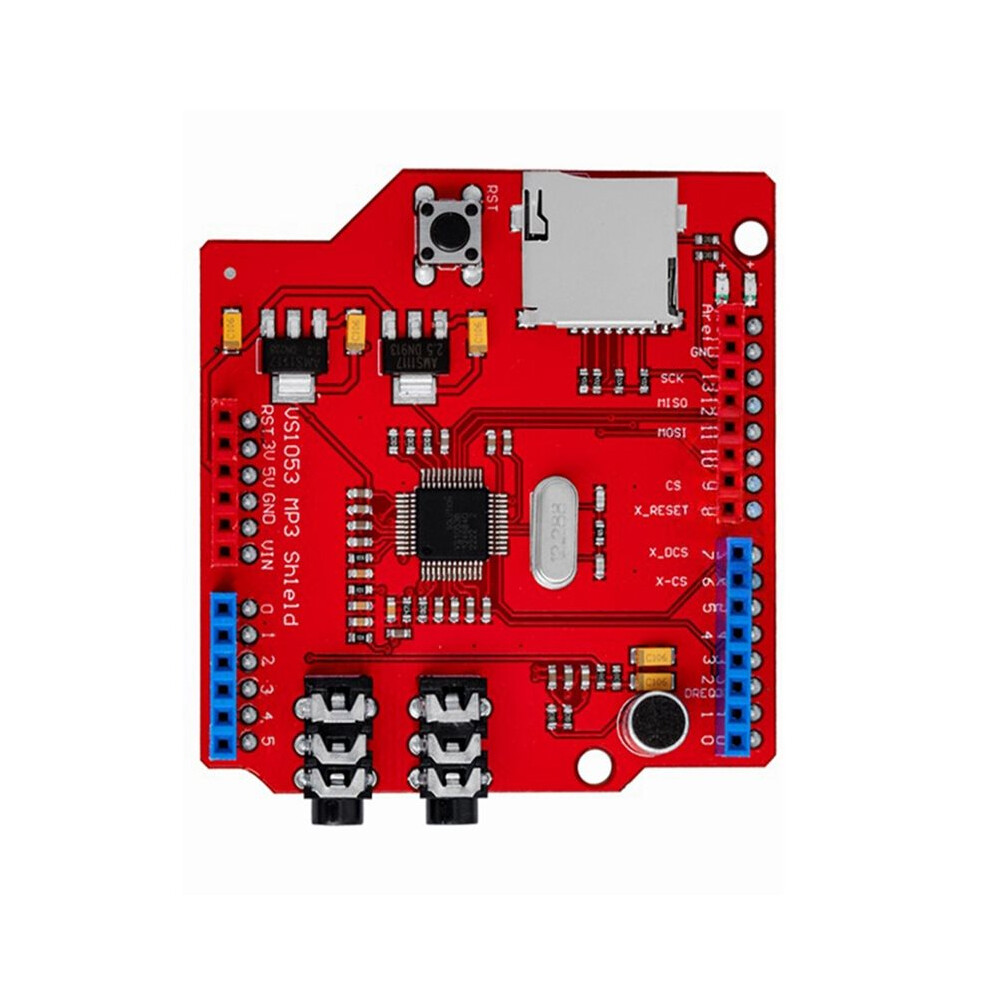Stereo Audio Mp3 Player Shield Record Decode Development Board Module With Tf Card Slot For Diy Audio Recording Playback 6031394999476