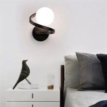 Black Copper Indoor Bedroom LED Wall Lights with Bulb for Bedside Bedroom Nordic LED Wall Lamp Wall Sconce Decro