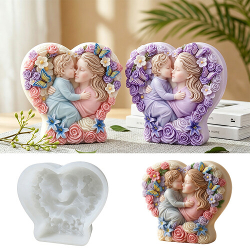 Charm Heart Shape Silicone Mould For Handmade Candle Soap Making 1