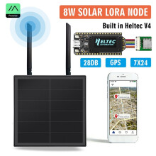 8W Solcellsdriven för Meshtastic LoRa-Nod Heltec V4 28DB-Nod med Batteri 868-915MHz LoRaWAN Vattentät ESP32 LoRa IoT