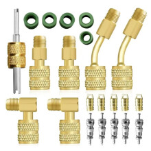 R410 Adapter Kit Metal Split Vacuum Pump ,R410-R22 Converter Connector, HVAC Charging Hose Fitting for Air Conditioning