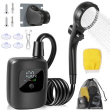 Portable Camping Shower Portable Electric Shower Rechargeable High-Pressure Camping Shower for Outdoor and Home Use