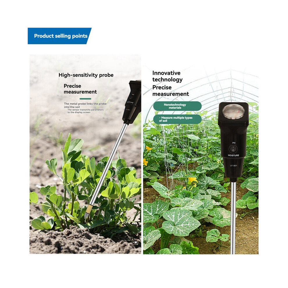 Soil Ph Meter Soil Moisture Ph Meter Acidity Humidity Tester Handheld Soil Tester Ph Detector Humidity Analyzer C 4711371829218